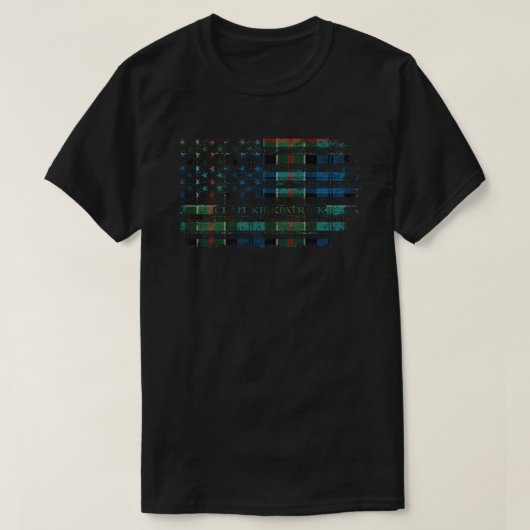 T-shirt Clan Kirkpatrick tartan écossais drapeau américain (Design devant)