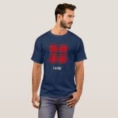 T-shirt Clan Leslie Red Tartan (Devant entier)