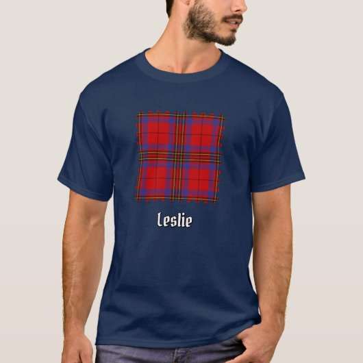 T-shirt Clan Leslie Red Tartan (Devant)