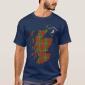 T-shirt Clan MacGregor Crest & Tartan Map (Devant)