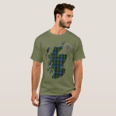 T-shirt Clan MacKenzie Tartan Carte & Crest (Devant entier)
