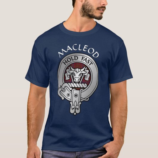 T-shirt Clan MacLeod Crest & Red Tartan (Devant)