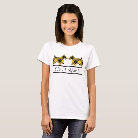T-shirt Clan MacLeod of Lewis Tartan Scottie Dogs (Devant entier)