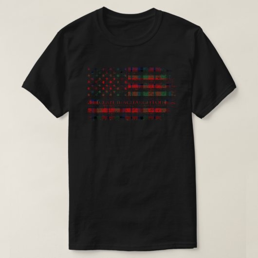 T-shirt Clan MacNaughton Scottish tartan drapeau américain (Design devant)