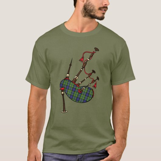 T-shirt Clan MacNeill de Gigha Tartan Bagpipes (Devant)