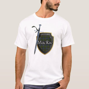 T-shirt Clan MacRae Tartan Scottish Shield & Sword