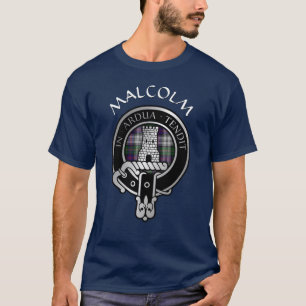 T-shirt Clan Malcolm Crest & Robe Tartan