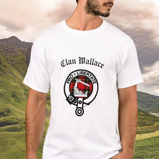 T-shirt Clan Wallace Crest Badge et Tartan