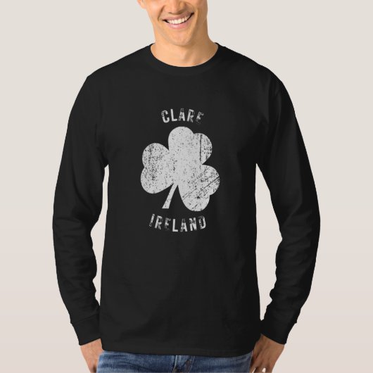 T-shirt Clare Ireland Vintage Shamrock Distressed Look   (Devant)