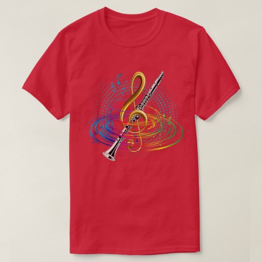 T-shirt Clarinet Clé Treble (Design devant)