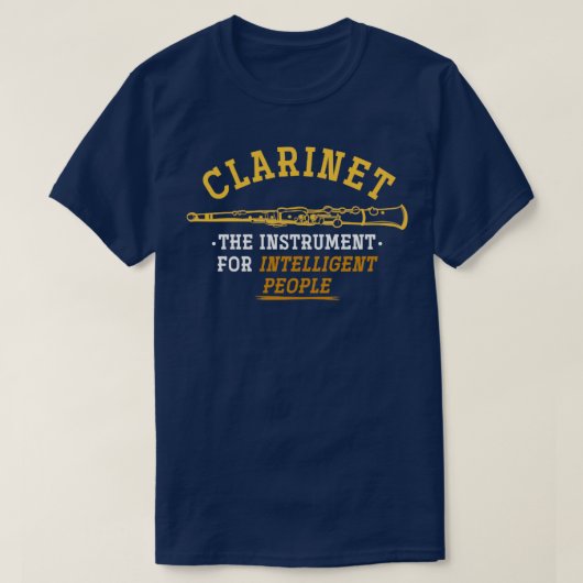 T-shirt Clarinet de l'instrument de personnes intelligente (Design devant)
