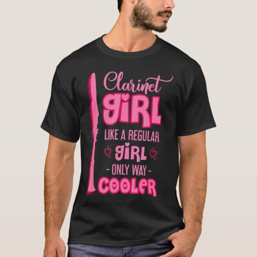 T-shirt Clarinet Fille Comme Une Fille Régulière Clarinet (Devant)