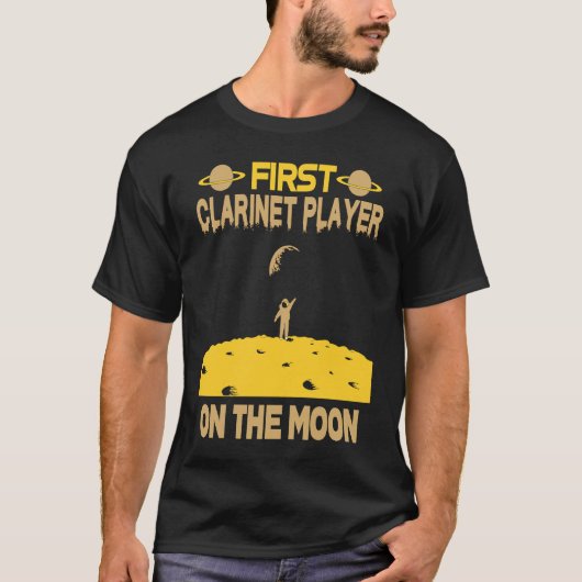 T-shirt Clarinet Player On The Moon (Devant)