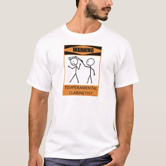 T-shirt Clarinetist capricieux d'avertissement (Devant)