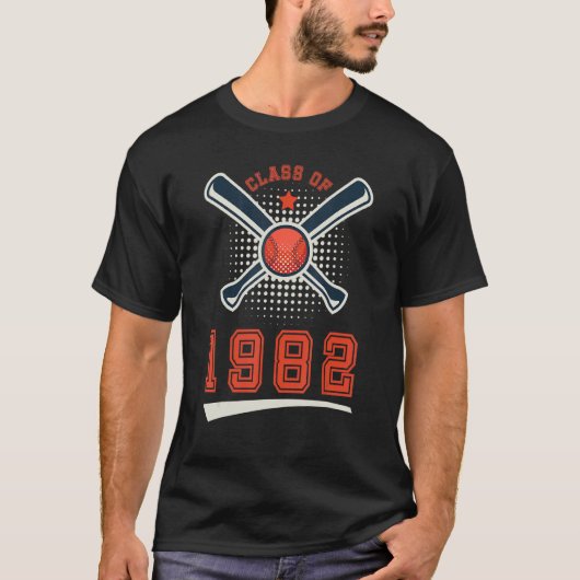 T-shirt Class of 1982 School Graduation Baseball Player Sp (Devant)