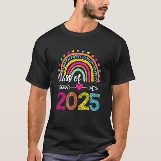 T-shirt Class Of 2025 Rainbow Kindergarten Preschool Gradu (Devant)