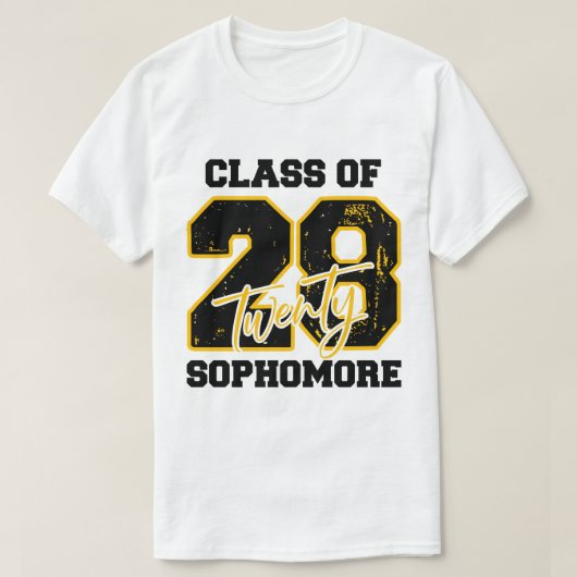 T-shirt Class of 2028 Sophomore High School Back to School (Design devant)
