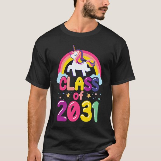 T-shirt Class of 2031 Unicorn Graduation Girls (Devant)