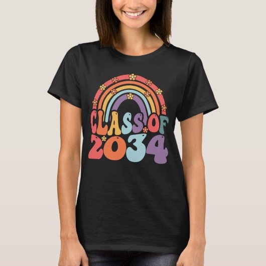 T-shirt Class Of 2034 Grow With Me First Day Of School (Devant)