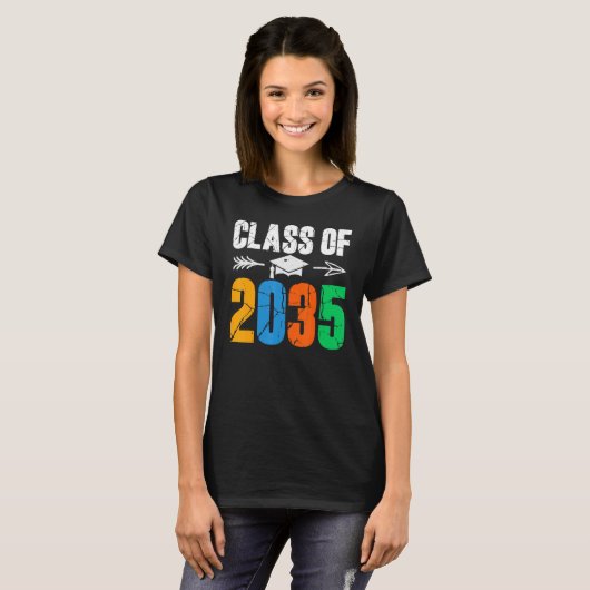T-shirt Class of 2035 First Day of School Graduation (Devant entier)
