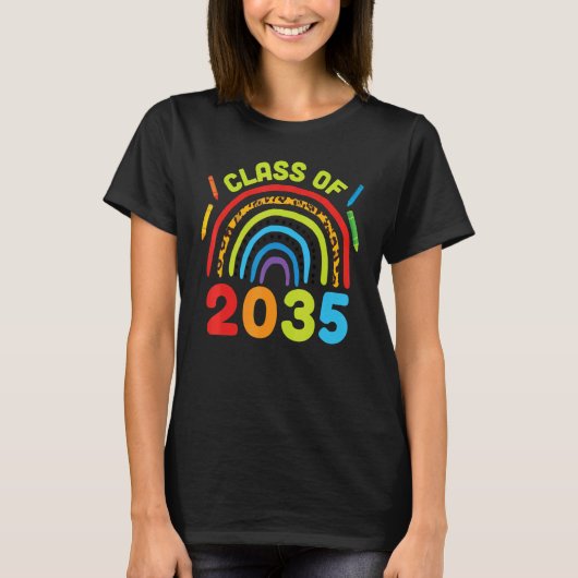T-shirt Class of 2035 Rainbows Grow  Back to School Grad P (Devant)