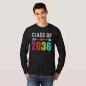 T-shirt Class Of 2036 Kindergarten Pre K Grow With Me Grad (Devant entier)