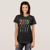 T-shirt Class Of 2037 Grow With Me Checklist Future Gradua (Devant entier)