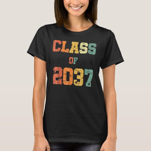 T-shirt Class Of 2037  Grow With Me First Day Of School (Devant)