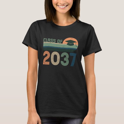 T-shirt Class of 2037 Grow with Me Kindergarten to Graduat (Devant)