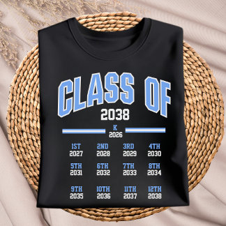 T-shirt Class of 2038 First Day Of Kindergarten Milestone