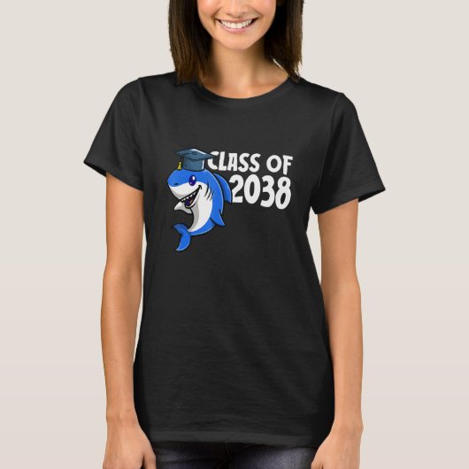 T-shirt Class Of 2038 Shark Graduate Pre K Kindergarten Pr (Devant)