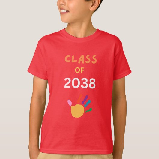 T-shirt Class of 2038 with fingerpaint (Devant)