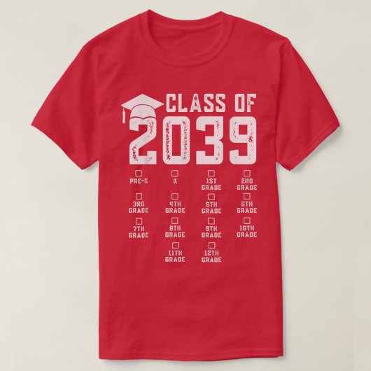 T-shirt Class of 2039 Grow W (Design devant)