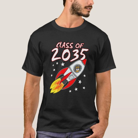 T-shirt Classe 2035 Fusée Spatiale Chat 1 (Devant)