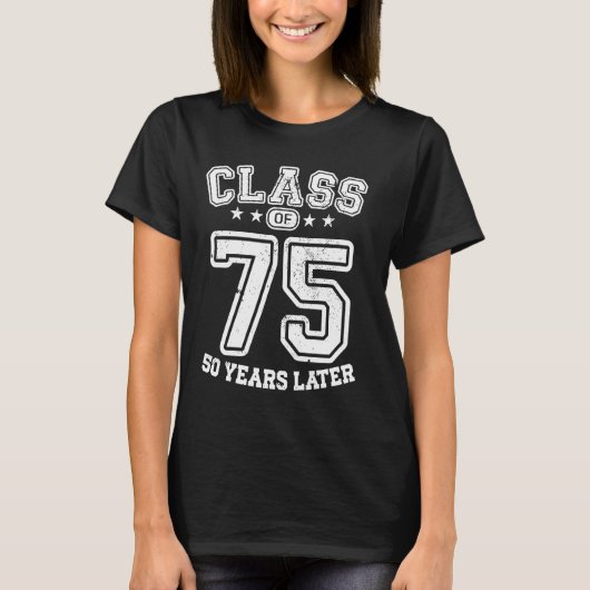 T-shirt Classe 75 50e élèves du secondaire 50 ans 2025 Col (Devant)