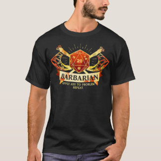 T-shirt Classe barbare D20 Tabletop Dungeons RPG Dragons 