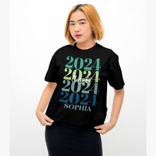 T-shirt Classe Colorée Branchée De 2024 Diplômé Moderne