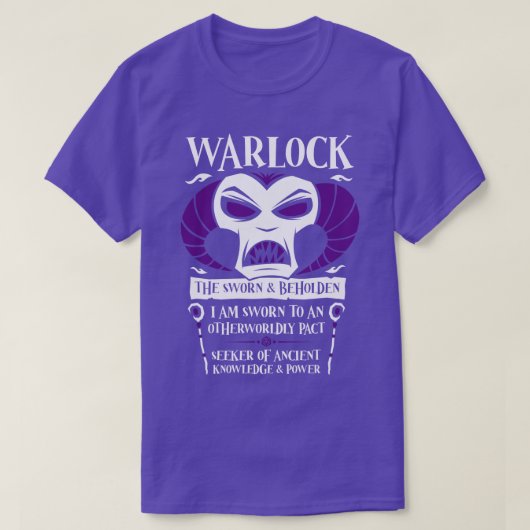 T-shirt Classe DD WARLOCK Dungeons Dragons (Design devant)