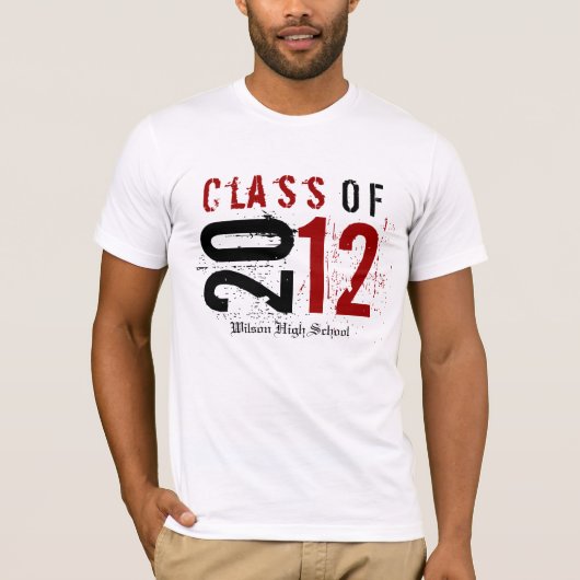 T-shirt Classe de 2012 rouges/noir (écrivez le nom de (Devant)