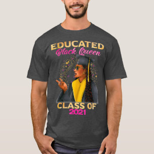 T-shirt Classe de 2021 Cadeau Graduation Black Queen Locs