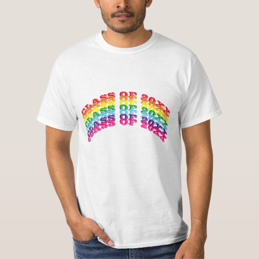 T-shirt Classe de 2023 typographie arc-en-ciel graduation (Devant)