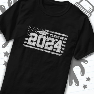 T-shirt Classe de 2024 Graduation American Flag Senior 202