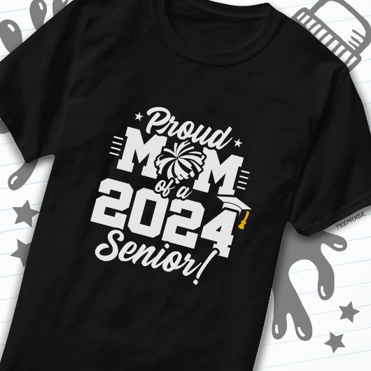 T-shirt Classe de 2024 Graduation Cheer Mom Senior 2024