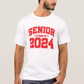 T-shirt Classe de 2024 Lycée Graduation Senior 2024 (Devant)