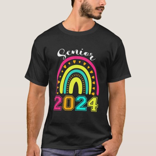 T-shirt Classe De 2024 Senior 2024 Rainbow Senior 24 (Devant)