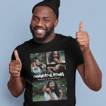 T-shirt Classe de 2025 Félicitations Graduate Photo<br><div class="desc">Classe de 2025 t-shirt de graduation avec 4 photos du diplômé,  une superposition noire,  le titre "félicitations",  le nom du grade,  et leur année de classe.</div>