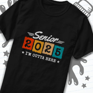 T-shirt Classe de 2025 Graduation Rétro Vintage Senior 202