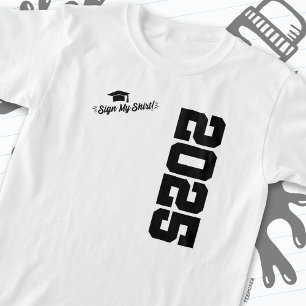 T-shirt Classe de 2025 Graduation Sign My Shirt Senior 202