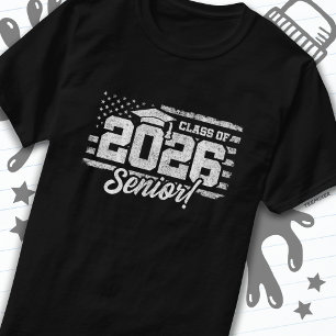 T-shirt Classe de 2026 Graduation American Flag Senior 202