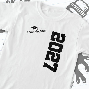 T-shirt Classe de 2027 Graduation Sign My Shirt Senior 202